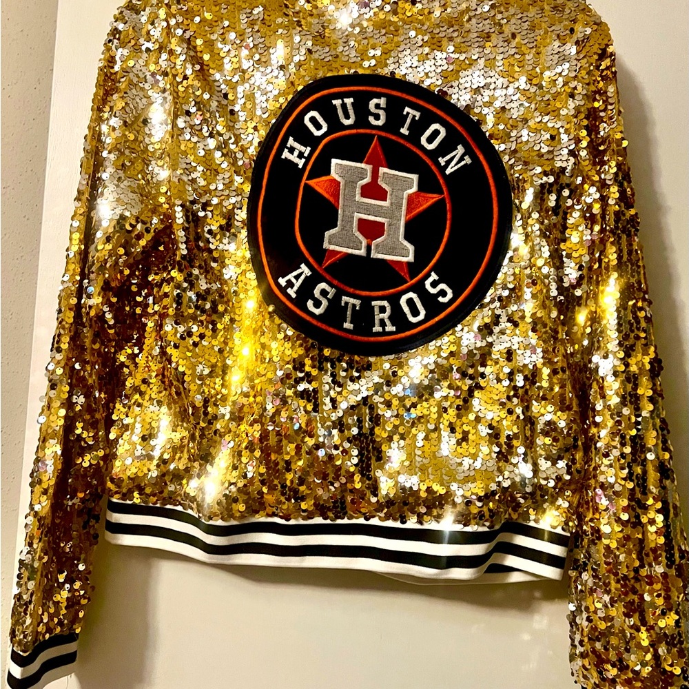 Houston Astros gold bling jacket, S/M
